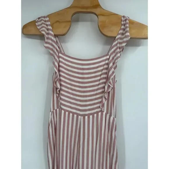 $229 Paige Women's Marino Ruffle Trim Sleeveless Striped Jumpsuit NWT Sz L - Picture 2 of 11